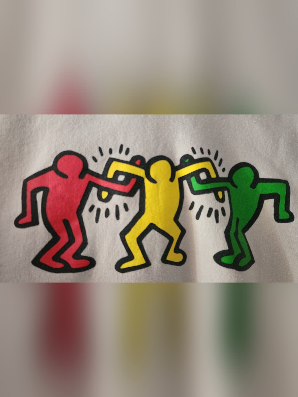 Vntg Keith Haring Hoodie Sz L - Picture 8 of 10